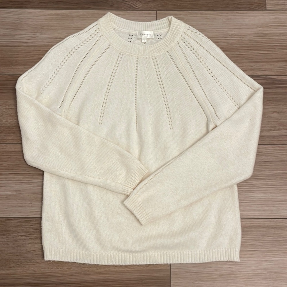 Ivory punched sweater